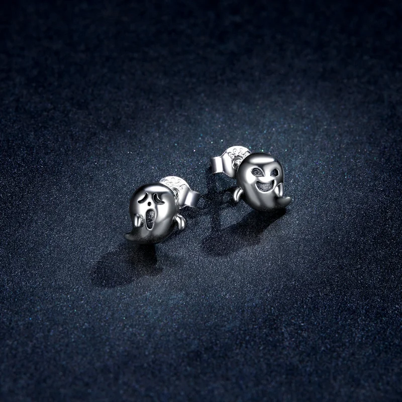 (image for) Pandora Style Silver The ghost of the little devil Stud Earrings - BSE421 - View 3