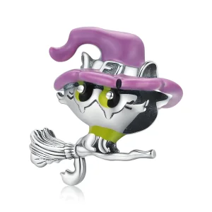 (image for) Pandora Style Silver Witch cat Charm - SCC1956