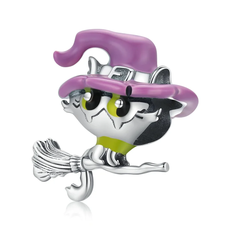 (image for) Pandora Style Silver Witch cat Charm - SCC1956 - Product Image