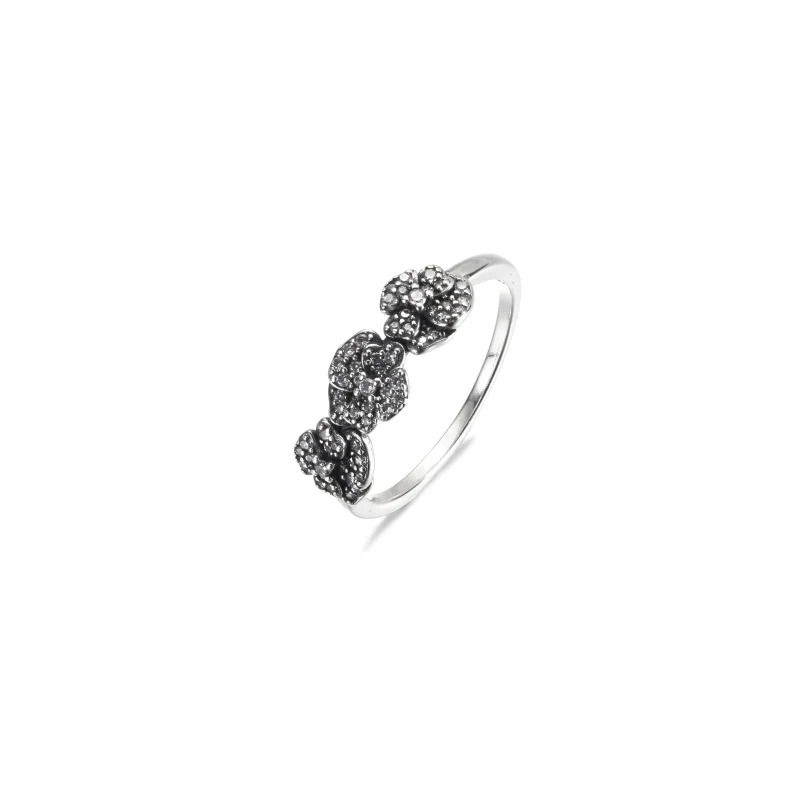 (image for) PANDORA Triple Pansy Flower Ring - 190786C01 - View 2