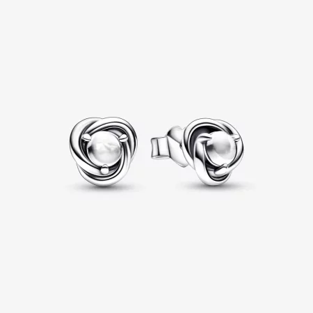 PANDORA April Birthstone Eternity Circle Stud Earrings - 292335C01