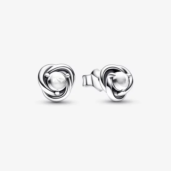 PANDORA April Birthstone Eternity Circle Stud Earrings - 292335C01
