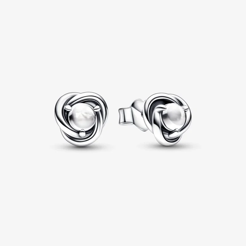 (image for) PANDORA April Birthstone Eternity Circle Stud Earrings - 292335C01 - Product Image