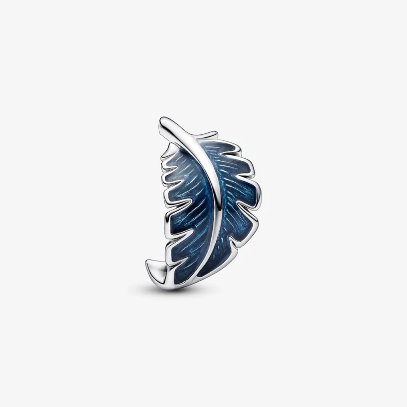 (image for) PANDORA Blue Curved Feather Charm - 792576C01 - View 4