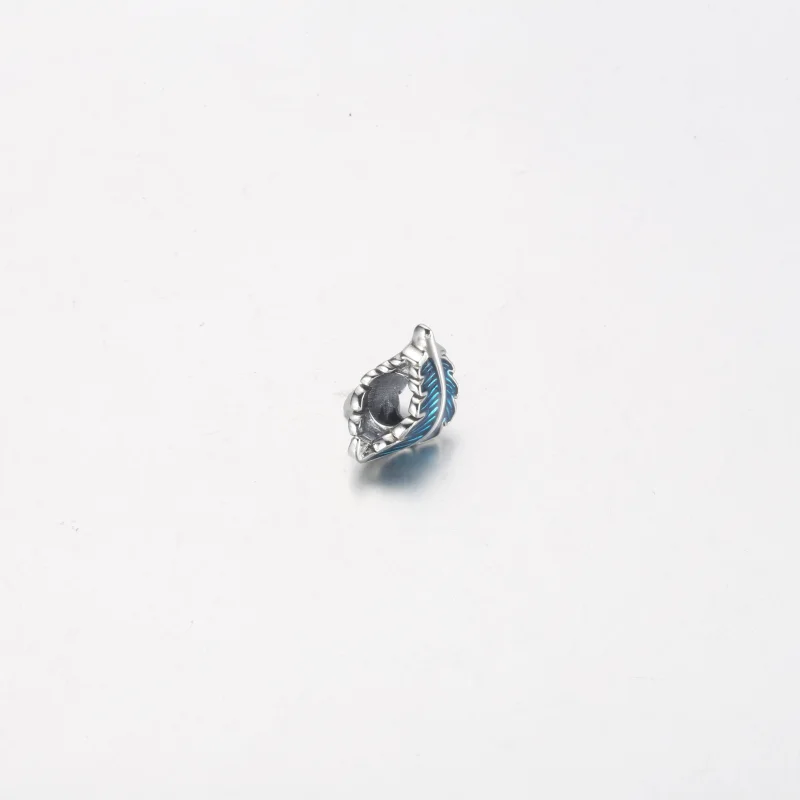 (image for) PANDORA Blue Curved Feather Charm - 792576C01 - View 7
