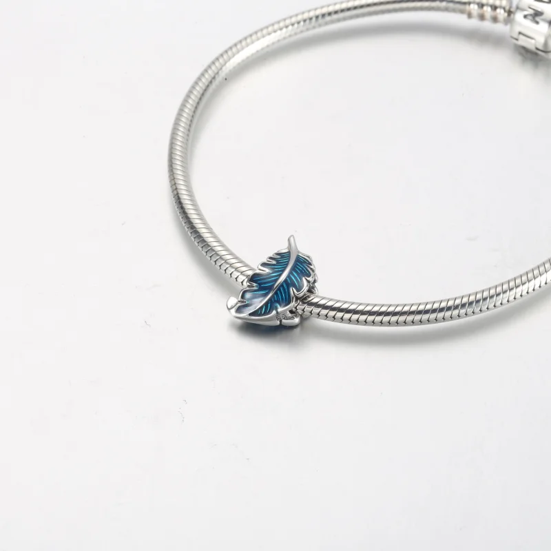 (image for) PANDORA Blue Curved Feather Charm - 792576C01 - View 12