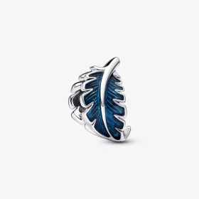 PANDORA Blue Curved Feather Charm - 792576C01 PANDORA Blue Curved Feather Charm - 792576C01