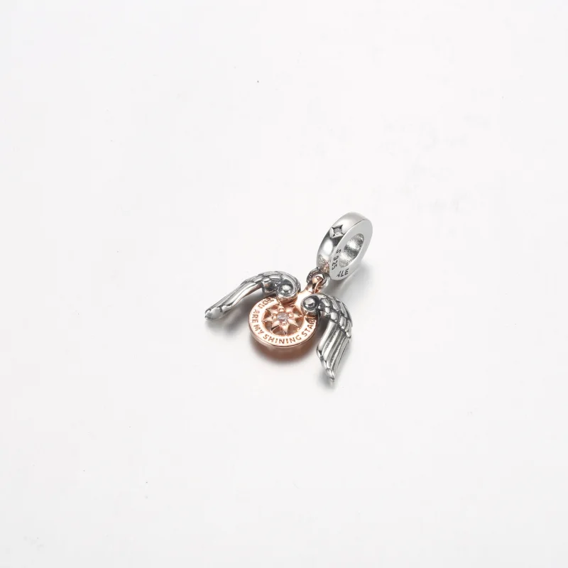 (image for) PANDORA Celestial Compass Angel Wings Dangle Charm - 782359C01 - View 5