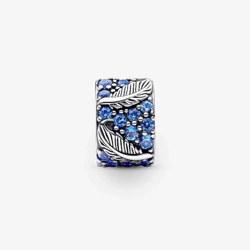 (image for) PANDORA Curved Feather & Pavé Clip Charm - 792552C01 - View 4