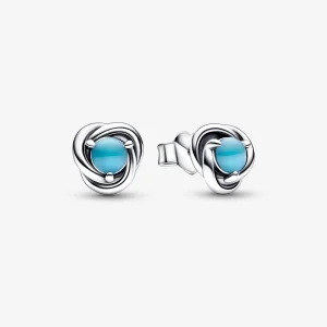 (image for) PANDORA December Turquoise Blue Eternity Circle Stud Earrings - 292335C02