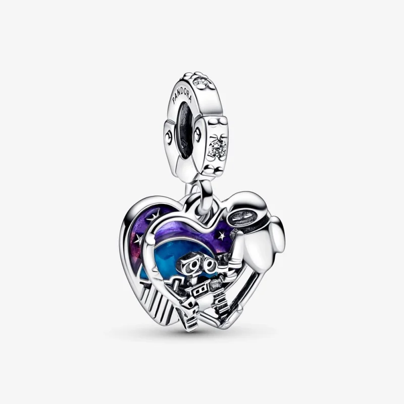 (image for) PANDORA Disney Pixar Wall-E & Eve Glow-in-the-dark Dangle Charm - 792518C01 - Product Image