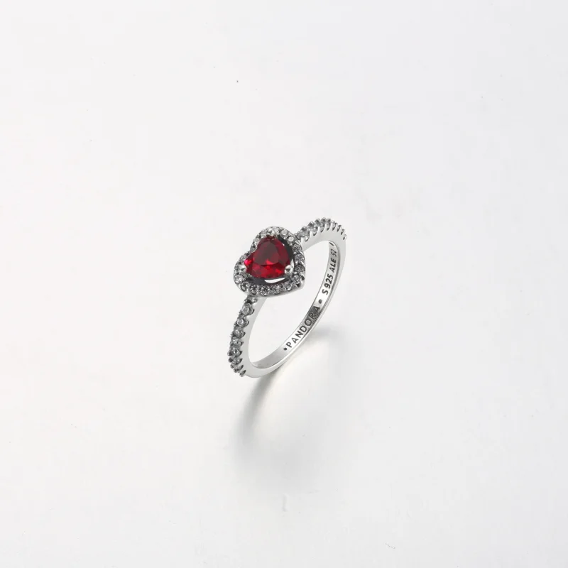 (image for) PANDORA Elevated Red Heart Ring - 198421C02 - View 4