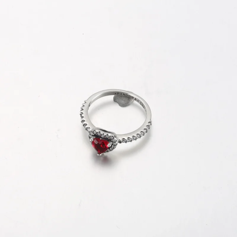 (image for) PANDORA Elevated Red Heart Ring - 198421C02 - View 5