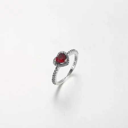 PANDORA Elevated Red Heart Ring - 198421C02