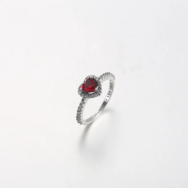 (image for) PANDORA Elevated Red Heart Ring - 198421C02 - View 8