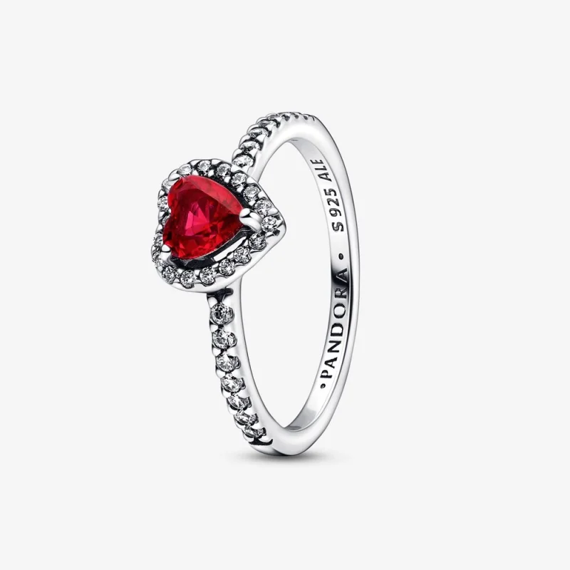 (image for) PANDORA Elevated Red Heart Ring - 198421C02 - Product Image