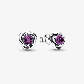 PANDORA February Purple Eternity Circle Stud Earrings - 292334C02 PANDORA February Purple Eternity Circle Stud Earrings - 292334C02