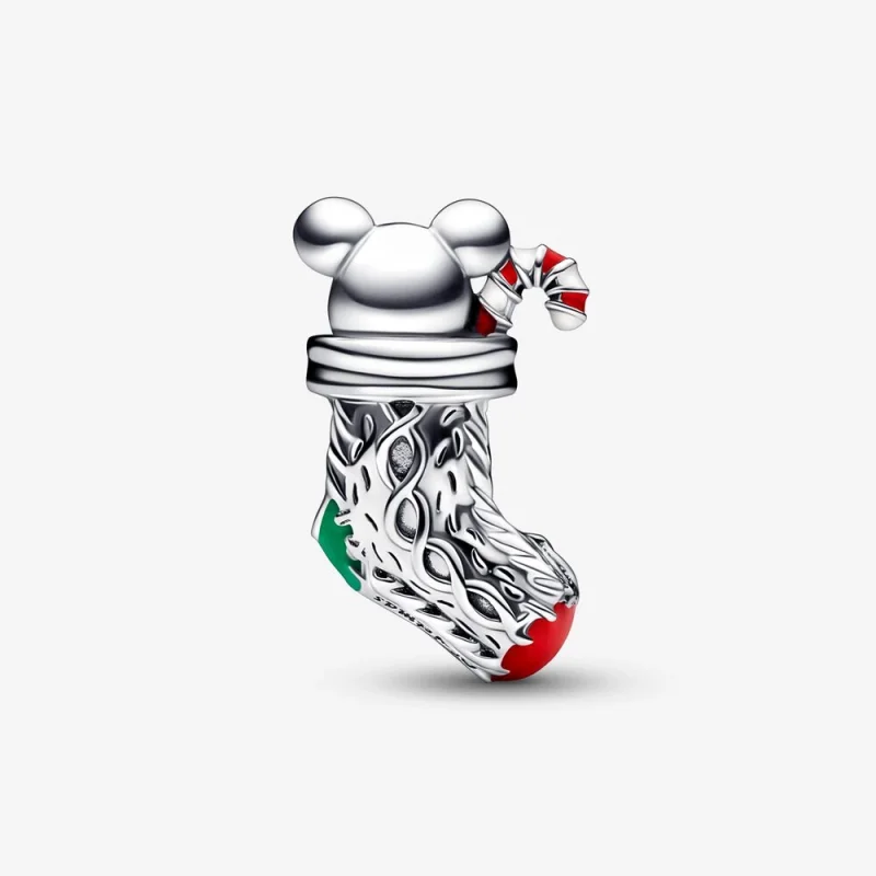 (image for) PANDORA Festive Mouse & Stocking Charm - 792366C01 - View 4