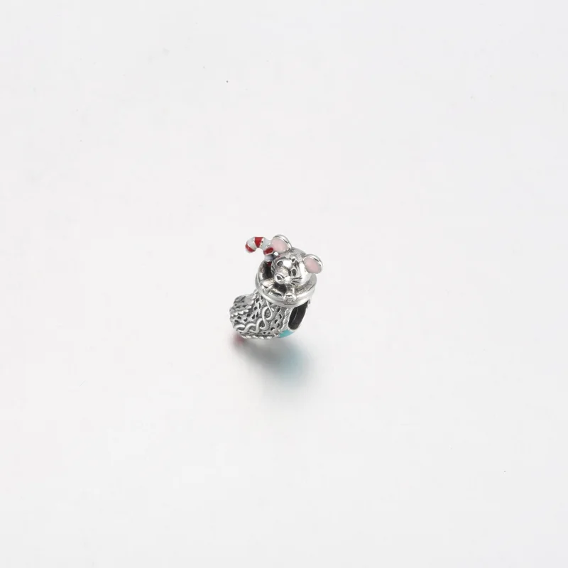 (image for) PANDORA Festive Mouse & Stocking Charm - 792366C01 - View 5