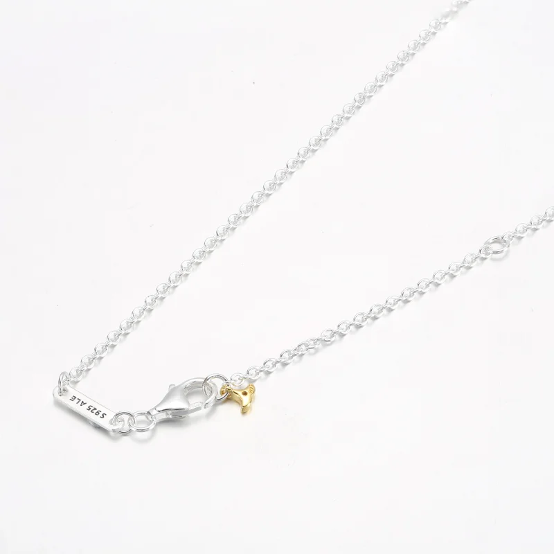 (image for) PANDORA Ginkgo sterling silver and 14k gold-plated collier Necklace with clear c - View 8