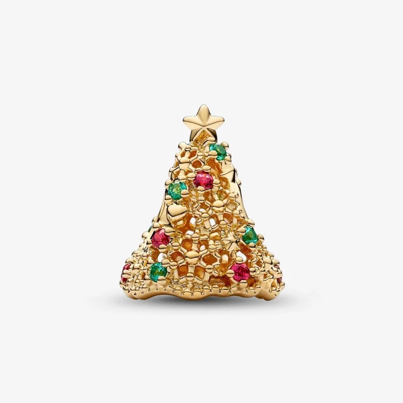(image for) PANDORA Glitter Christmas Tree Charm - 769226C01 - View 4