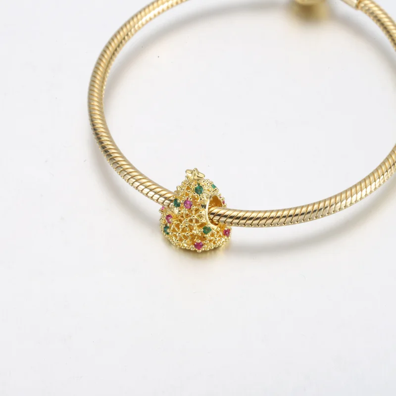 (image for) PANDORA Glitter Christmas Tree Charm - 769226C01 - View 12