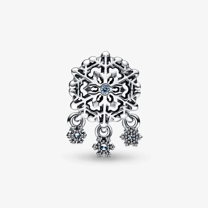 (image for) PANDORA Icy Snowflake Drop Charm - 792367C01 - View 4