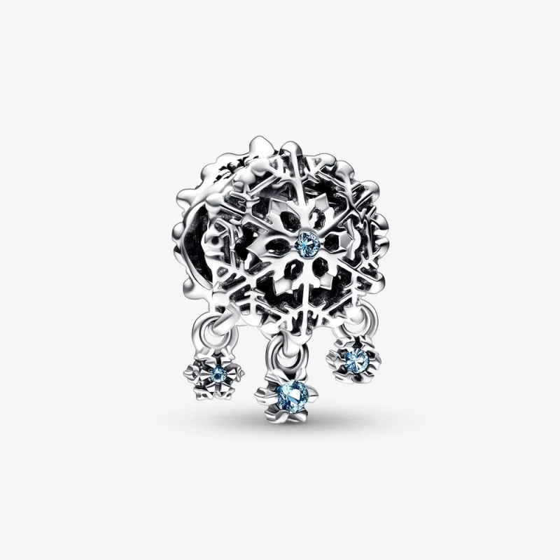 (image for) PANDORA Icy Snowflake Drop Charm - 792367C01 - Product Image