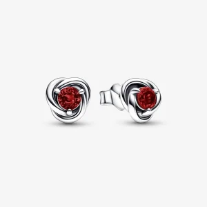 (image for) PANDORA January Red Eternity Circle Stud Earrings - 292334C06