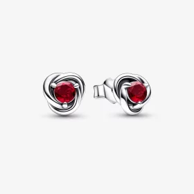 PANDORA July True Red Eternity Circle Stud Earrings - 292334C01 PANDORA July True Red Eternity Circle Stud Earrings - 292334C01