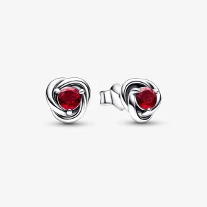 (image for) PANDORA July True Red Eternity Circle Stud Earrings - 292334C01