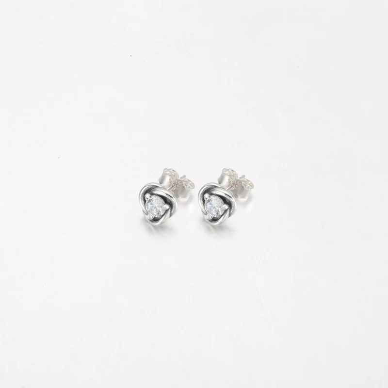 (image for) PANDORA June White Eternity Circle Stud Earrings - 292335C03 - View 8