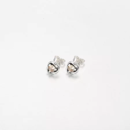 PANDORA June White Eternity Circle Stud Earrings - 292335C03