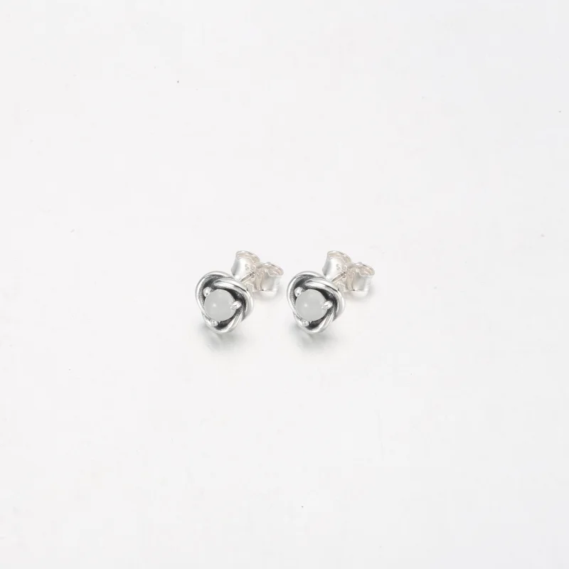 (image for) PANDORA June White Eternity Circle Stud Earrings - 292335C03 - View 16