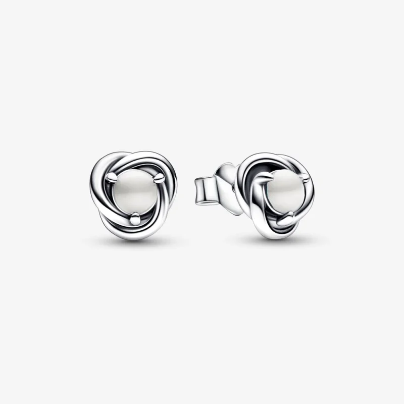 (image for) PANDORA June White Eternity Circle Stud Earrings - 292335C03 - Product Image