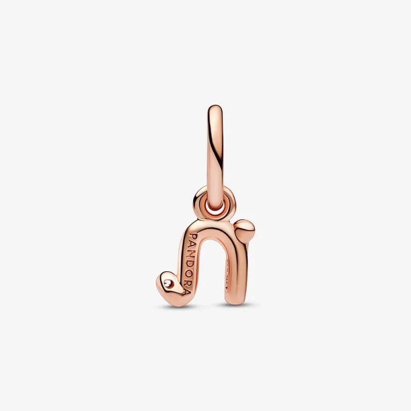 (image for) PANDORA Letter N Script Alphabet Dangle Charm - 782475C01 - View 3