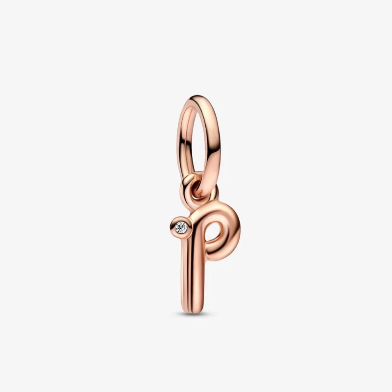 (image for) PANDORA Letter P Script Alphabet Dangle Charm - 782461C01 - Product Image
