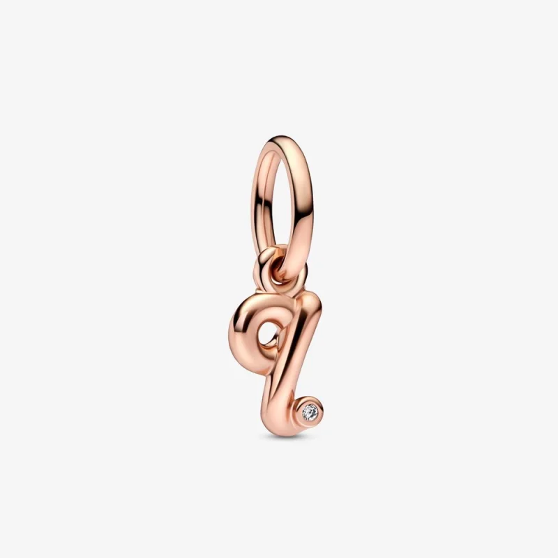 (image for) PANDORA Letter Q Script Alphabet Dangle Charm - 782476C01 - Product Image