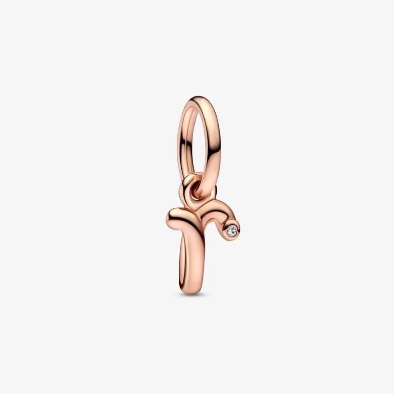 (image for) PANDORA Letter R Script Alphabet Dangle Charm - 782477C01 - Product Image