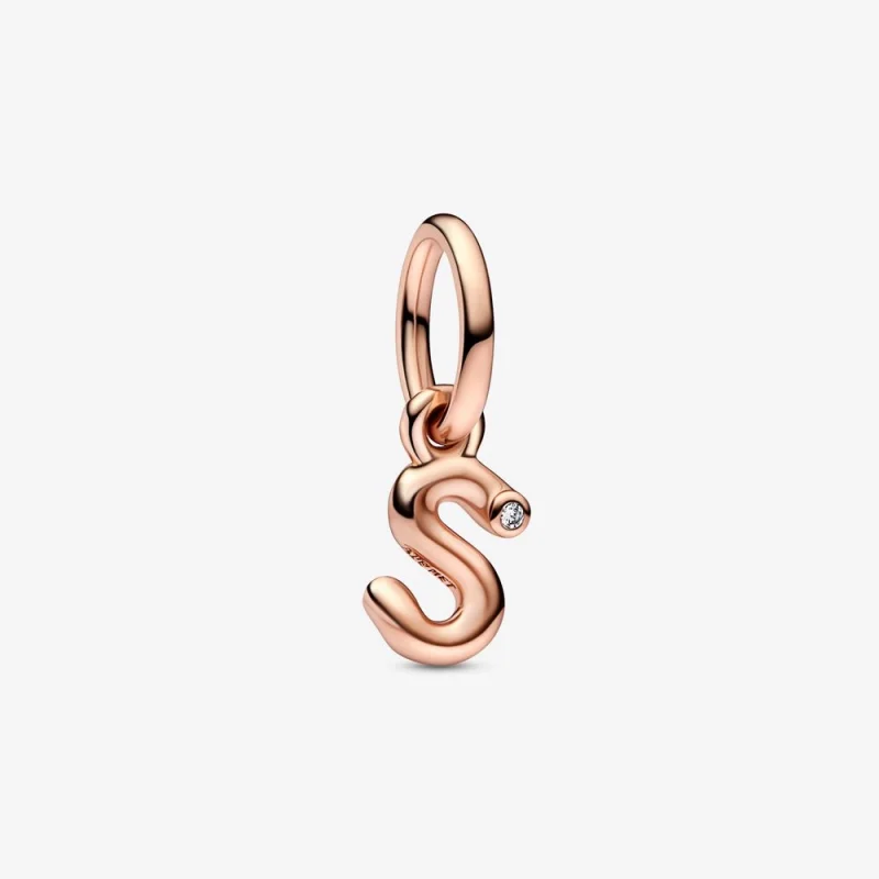 (image for) PANDORA Letter S Script Alphabet Dangle Charm - 782478C01 - Product Image