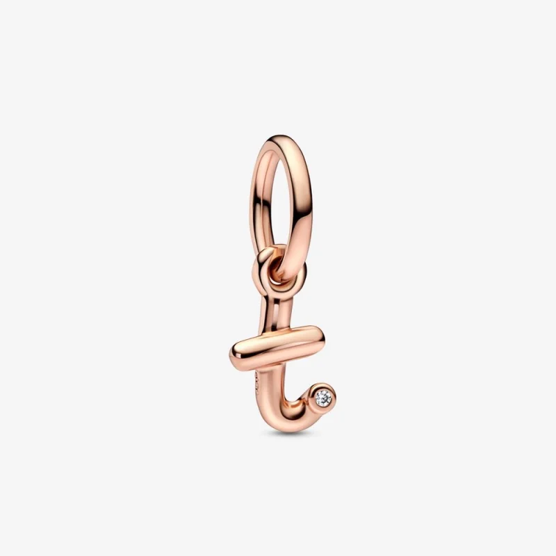 (image for) PANDORA Letter T Script Alphabet Dangle Charm - 782469C01 - Product Image