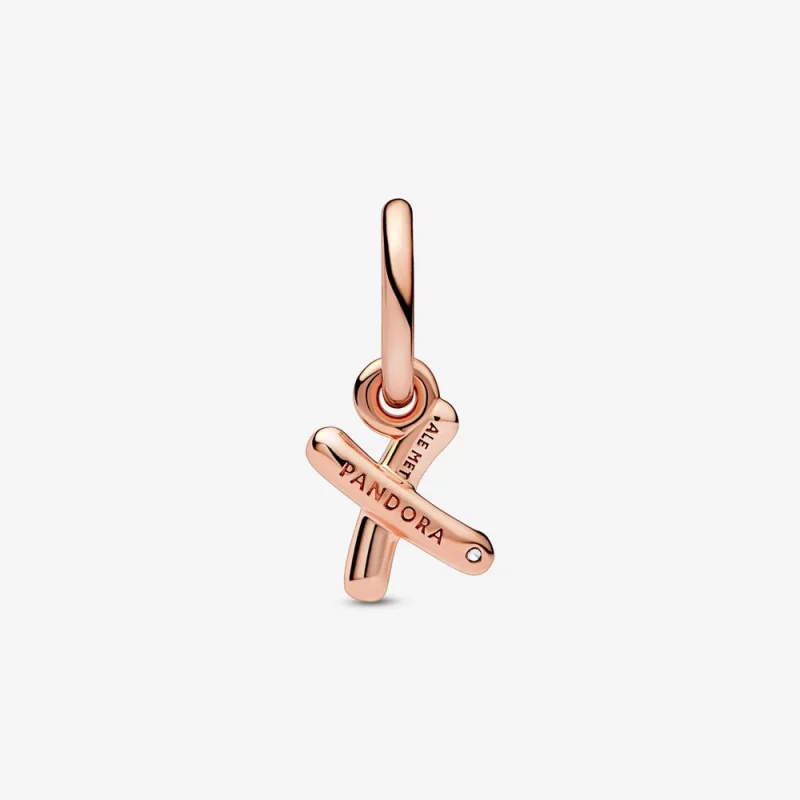 (image for) PANDORA Letter X Script Alphabet Dangle Charm - 782482C01 - View 3
