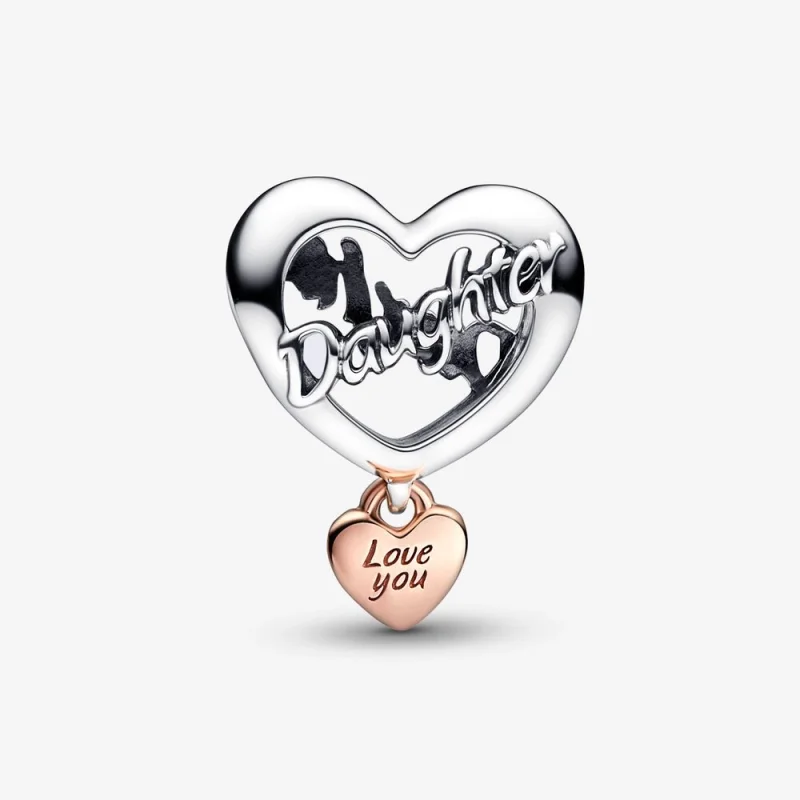 (image for) PANDORA Love You Daughter Heart Charm - 782327C00 - View 4