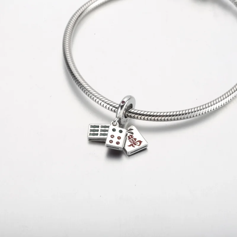 (image for) PANDORA Mahjong Triple Dangle Charm - 792523C01 - View 7