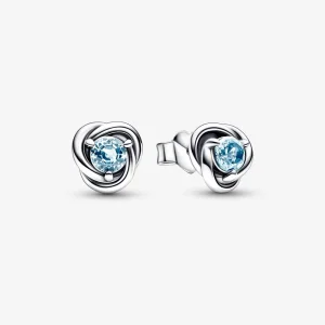 (image for) PANDORA March Sea Aqua Blue Eternity Circle Stud Earrings - 292334C09