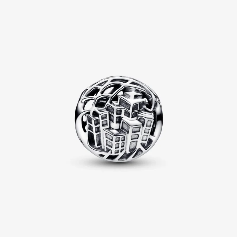 (image for) PANDORA Marvel Spider-Man Soaring City Charm - 792350C01 - View 4