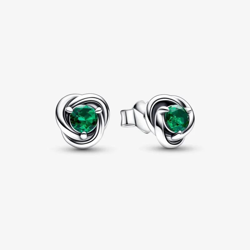 (image for) PANDORA May Birthstone Eternity Circle Stud Earrings - 292334C08 - Product Image