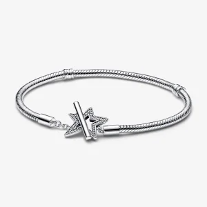 (image for) Pandora Moments Asymmetric Star T-bar Snake Chain Bracelet - 592357C01