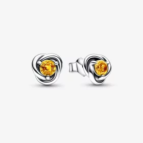 PANDORA November Honey Eternity Circle Stud Earrings - 292334C04 PANDORA November Honey Eternity Circle Stud Earrings - 292334C04