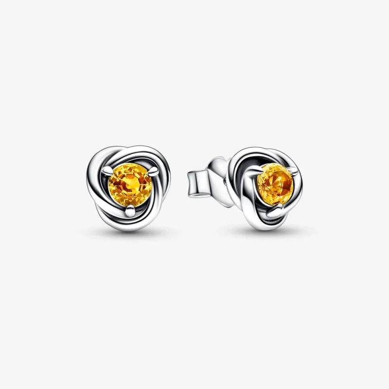 (image for) PANDORA November Honey Eternity Circle Stud Earrings - 292334C04 - Product Image